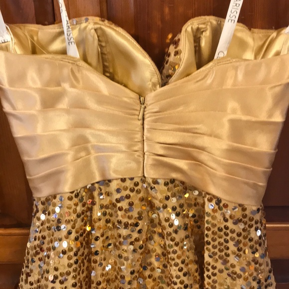 Gold sequin cocktail dress - Picture 3 of 5